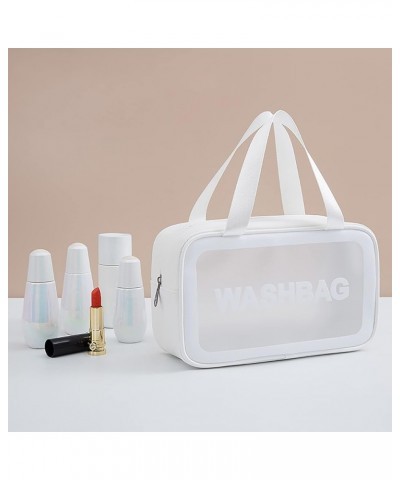 Women Big Capacity Shoulder Handbag Medium Size Travel Bag with Both Hands and Multi Functional PVC Storage Bag White $7.83 H...