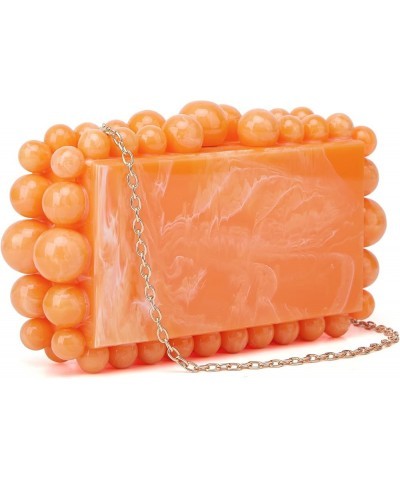 Acrylic Evening Handbag Beads Bag for Women Graceful Shoulder Bag Satchel Marble Clutch Purses for Wedding Party 2023 Orange ...