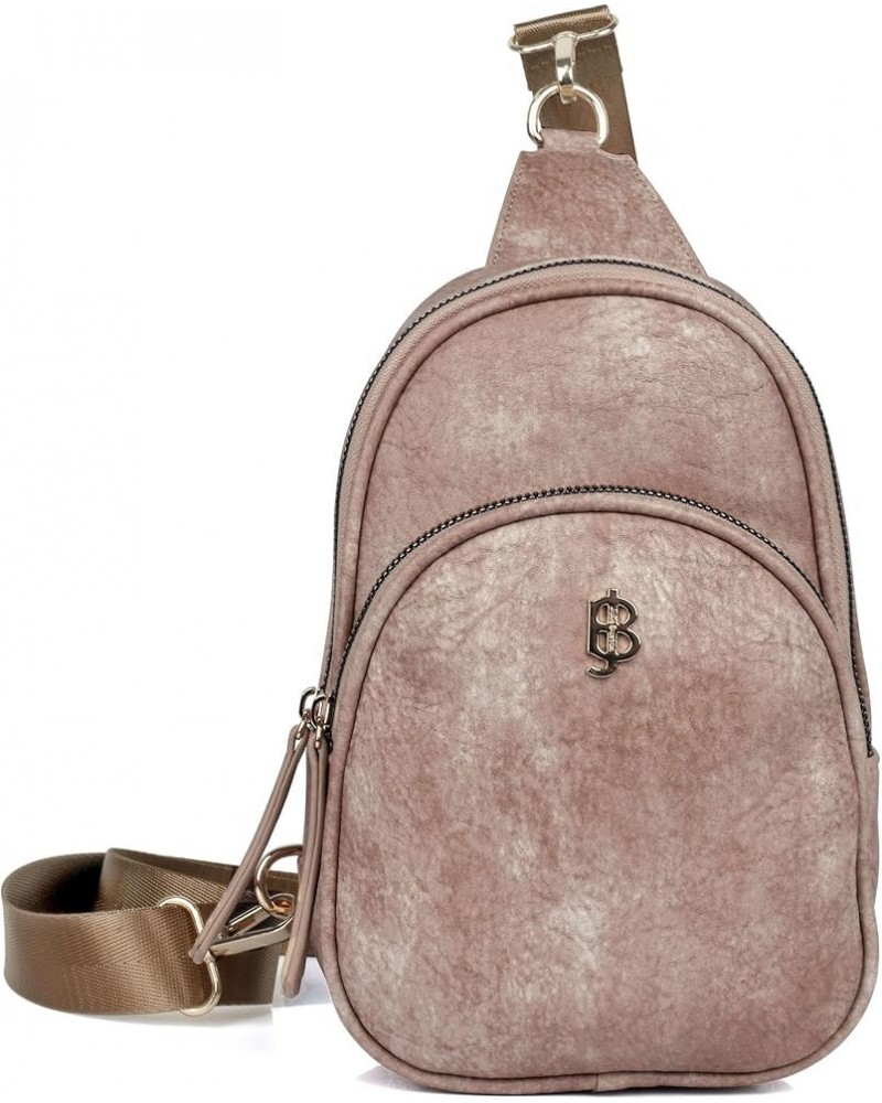 Julia Buxton Sling Bag-Vegan Leather Sand $24.29 Crossbody Bags