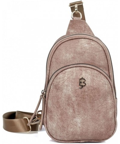 Julia Buxton Sling Bag-Vegan Leather Sand $24.29 Crossbody Bags