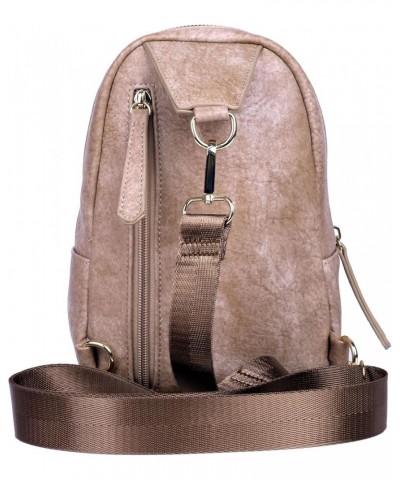 Julia Buxton Sling Bag-Vegan Leather Sand $24.29 Crossbody Bags