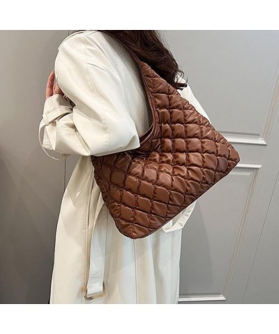 Quilted Tote Bag for Women Soft Vegan Leather Hobo Bag Shoulder Bags Large Padding Shoulder Bag Underarm Bag Cloud Handbags B...