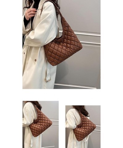 Quilted Tote Bag for Women Soft Vegan Leather Hobo Bag Shoulder Bags Large Padding Shoulder Bag Underarm Bag Cloud Handbags B...