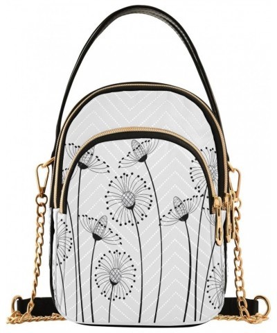 Crossbody Bags Crossbody Purse Chest Bag Sketch Dandelion for Women Trendy $15.38 Shoulder Bags