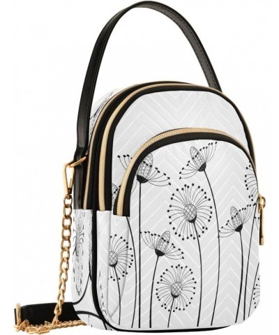 Crossbody Bags Crossbody Purse Chest Bag Sketch Dandelion for Women Trendy $15.38 Shoulder Bags