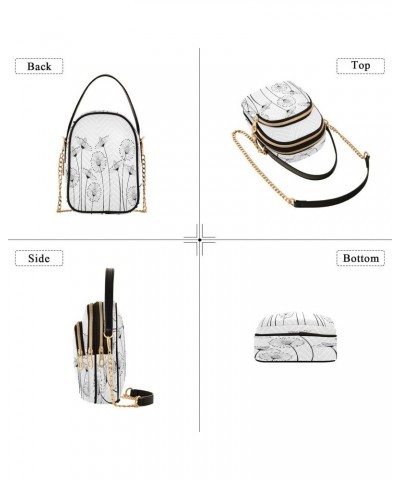 Crossbody Bags Crossbody Purse Chest Bag Sketch Dandelion for Women Trendy $15.38 Shoulder Bags