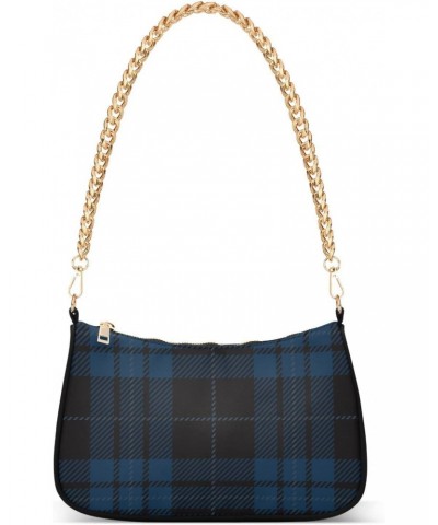 Black and Blue Tartan Plaid Shoulder Bags for Women Small Handbags Mini Clutch Purse $14.70 Shoulder Bags