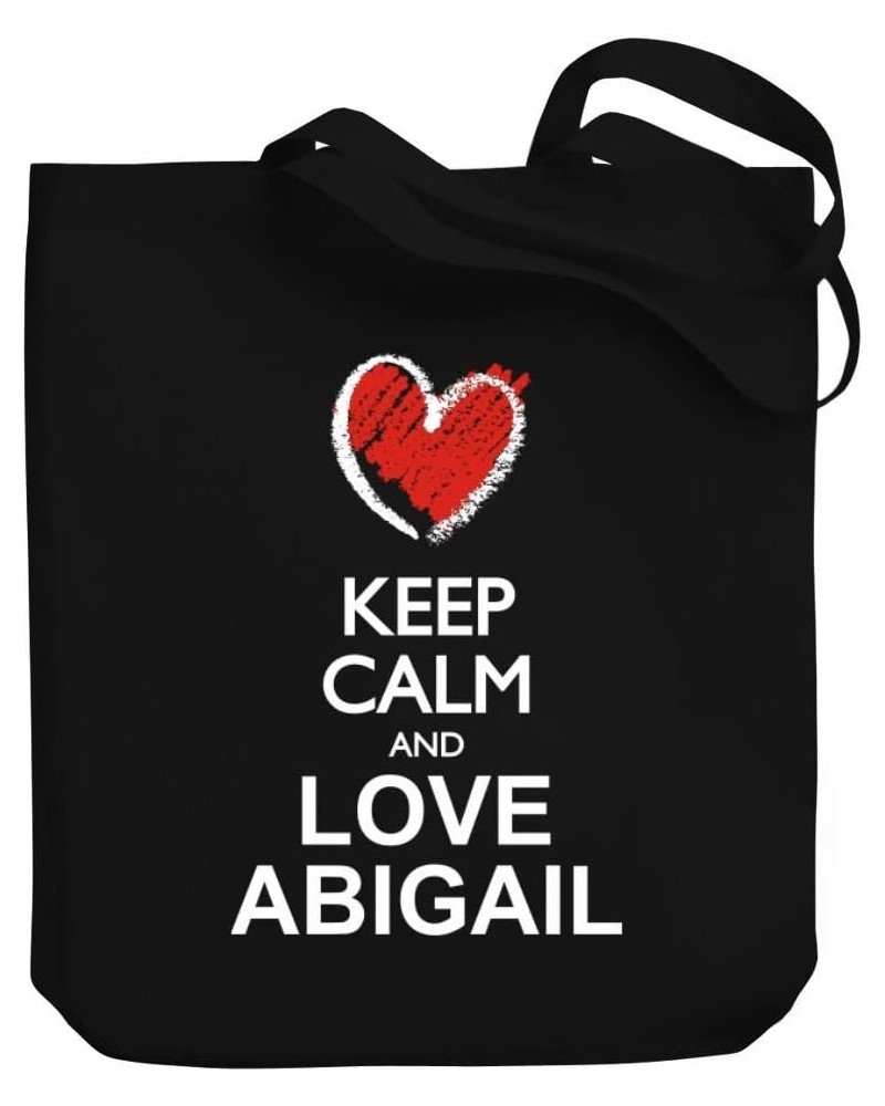 Keep calm and love Abigail chalk style Canvas Tote Bag 10.5" x 16" x 4 $22.39 Totes