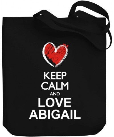 Keep calm and love Abigail chalk style Canvas Tote Bag 10.5" x 16" x 4 $22.39 Totes