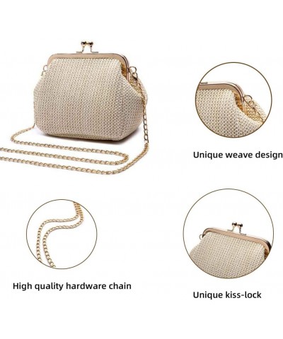 Women's Kiss Lock Shoulder Bag Evening Cluth Bag Retro Handbag Crossbody Purse for Party Casual Commuter Bag Apricot $15.11 E...