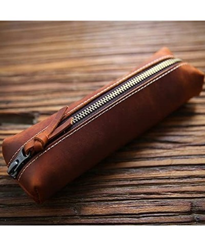 Wallet Accessories， Handmade Genuine Leather Pen Bag，Leather Pencil Bag Holder Case，Vintage Retro Style Accessories， DIY Hand...