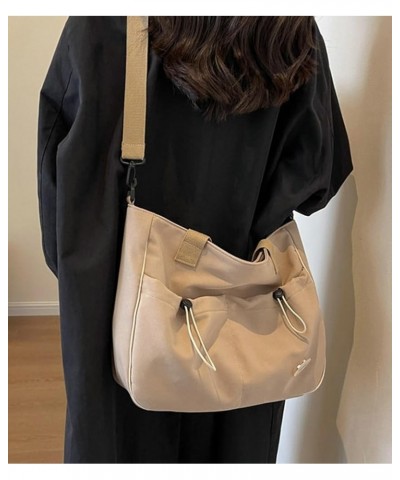 Women Men Canvas Bag Y2K Large Trendy Shoulder Bag Purse Stylish Handbag Purse A-khaki $14.75 Totes