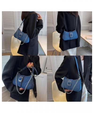 Denim Shoulder Bag Denim Purses and Handbags for Women Jean Bag Y2k Purse Small Denim Purse Jeans Bag Dark Blue $15.11 Should...