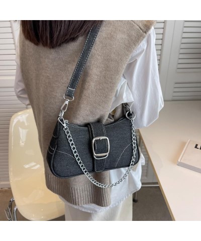 Denim Shoulder Bag Denim Purses and Handbags for Women Jean Bag Y2k Purse Small Denim Purse Jeans Bag Dark Blue $15.11 Should...