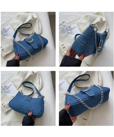 Denim Shoulder Bag Denim Purses and Handbags for Women Jean Bag Y2k Purse Small Denim Purse Jeans Bag Dark Blue $15.11 Should...