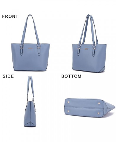 Purses for Women Faux Leather Medium Large Tote Satchel Shoulder Purse Handbag Wallet set Za-blue $25.36 Totes