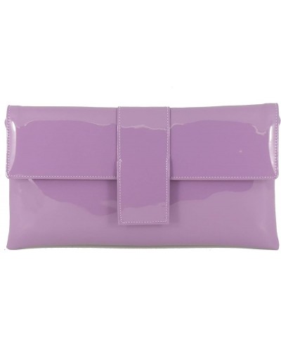 Womens Elegant Patent Clutch Shoulder Bag Occasion Wedding Party Prom Purse Mauve Lavender $28.07 Evening Bags