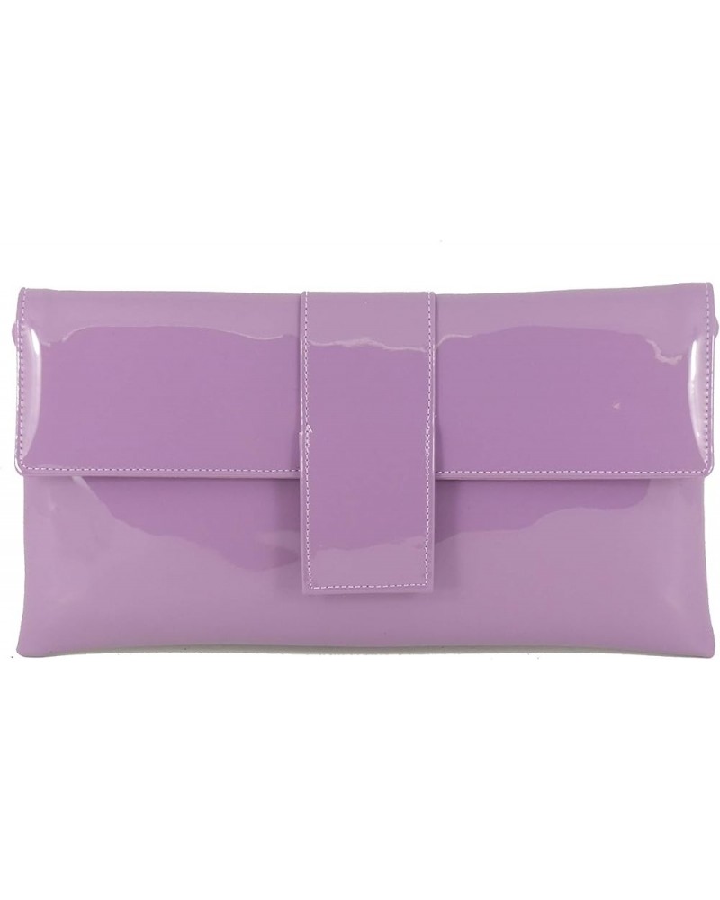 Womens Elegant Patent Clutch Shoulder Bag Occasion Wedding Party Prom Purse Mauve Lavender $28.07 Evening Bags