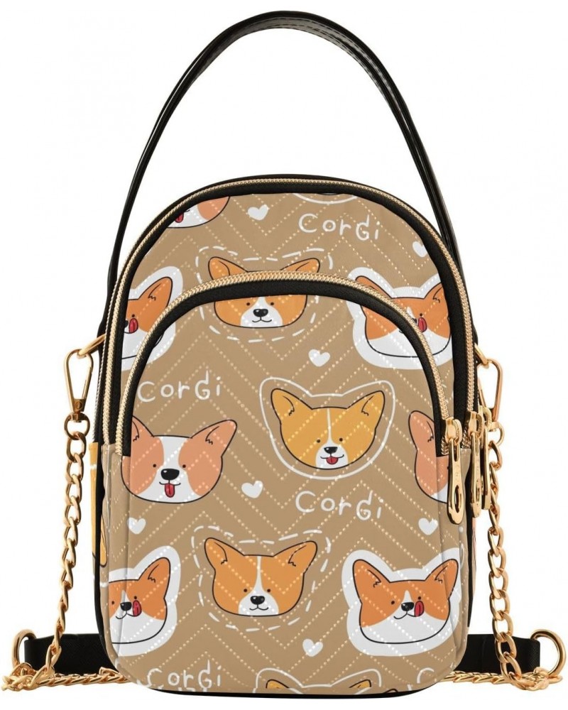 Cartoon Cute Dog Small Crossbody Sling Bag for Women Cell Phone Purse Bag Shoulder Handbags with 3 Pockets $12.48 Crossbody Bags