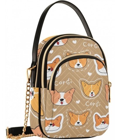 Cartoon Cute Dog Small Crossbody Sling Bag for Women Cell Phone Purse Bag Shoulder Handbags with 3 Pockets $12.48 Crossbody Bags