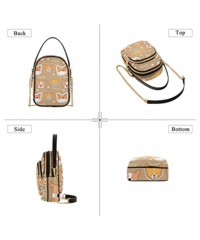 Cartoon Cute Dog Small Crossbody Sling Bag for Women Cell Phone Purse Bag Shoulder Handbags with 3 Pockets $12.48 Crossbody Bags