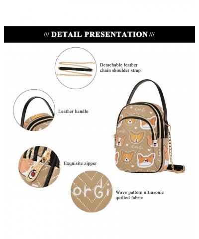 Cartoon Cute Dog Small Crossbody Sling Bag for Women Cell Phone Purse Bag Shoulder Handbags with 3 Pockets $12.48 Crossbody Bags