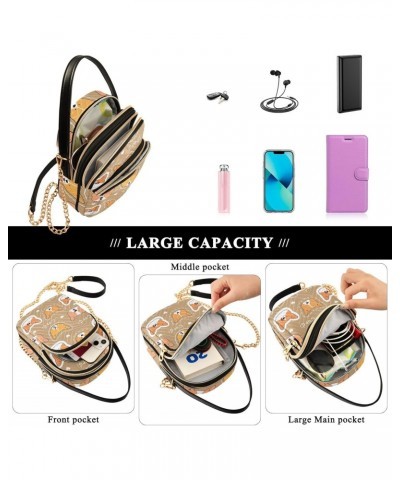 Cartoon Cute Dog Small Crossbody Sling Bag for Women Cell Phone Purse Bag Shoulder Handbags with 3 Pockets $12.48 Crossbody Bags