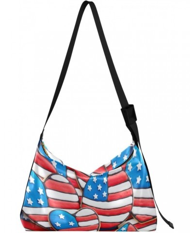 Cookies Patriotic Womens Shoulder Bag Hobo Crossbody Leather Casual Tote Bag for Women Large July 4th Handbag Shopping Bag $1...