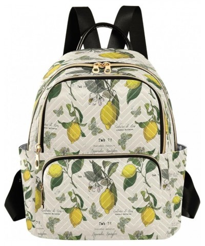 Lemon and Butterflies Vintage Fashion Backpack Purse Ladies Fashion Rucksack Travel Shoulder Bag Casual Daily Backpack Small ...