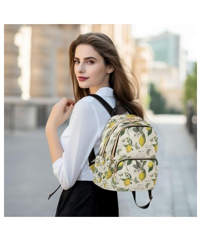 Lemon and Butterflies Vintage Fashion Backpack Purse Ladies Fashion Rucksack Travel Shoulder Bag Casual Daily Backpack Small ...