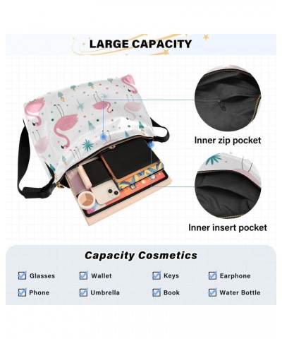 Polka Dot Flamingo Bird Women's Leather Hobo Handbag Shoulder Bag Crossbody Casual Large Tote Bag Purse $18.14 Totes