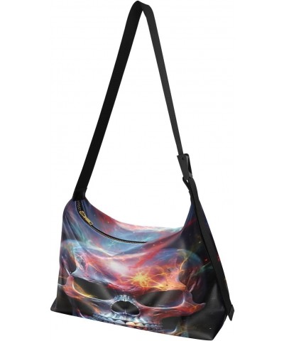 Skull Colorful Starry Sky Tote Bag for Women Large Hobo Bags Crossbody Bag Womens Handbags with Adjustable Strap for Travel M...