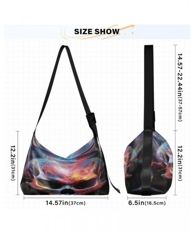 Skull Colorful Starry Sky Tote Bag for Women Large Hobo Bags Crossbody Bag Womens Handbags with Adjustable Strap for Travel M...