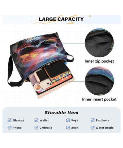 Skull Colorful Starry Sky Tote Bag for Women Large Hobo Bags Crossbody Bag Womens Handbags with Adjustable Strap for Travel M...