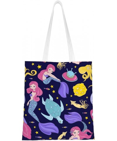 Mermaids Single Shoulder Fashion Canvas Tote Shopping Bags Handbags For Men And Women Mermaids6 $11.13 Totes