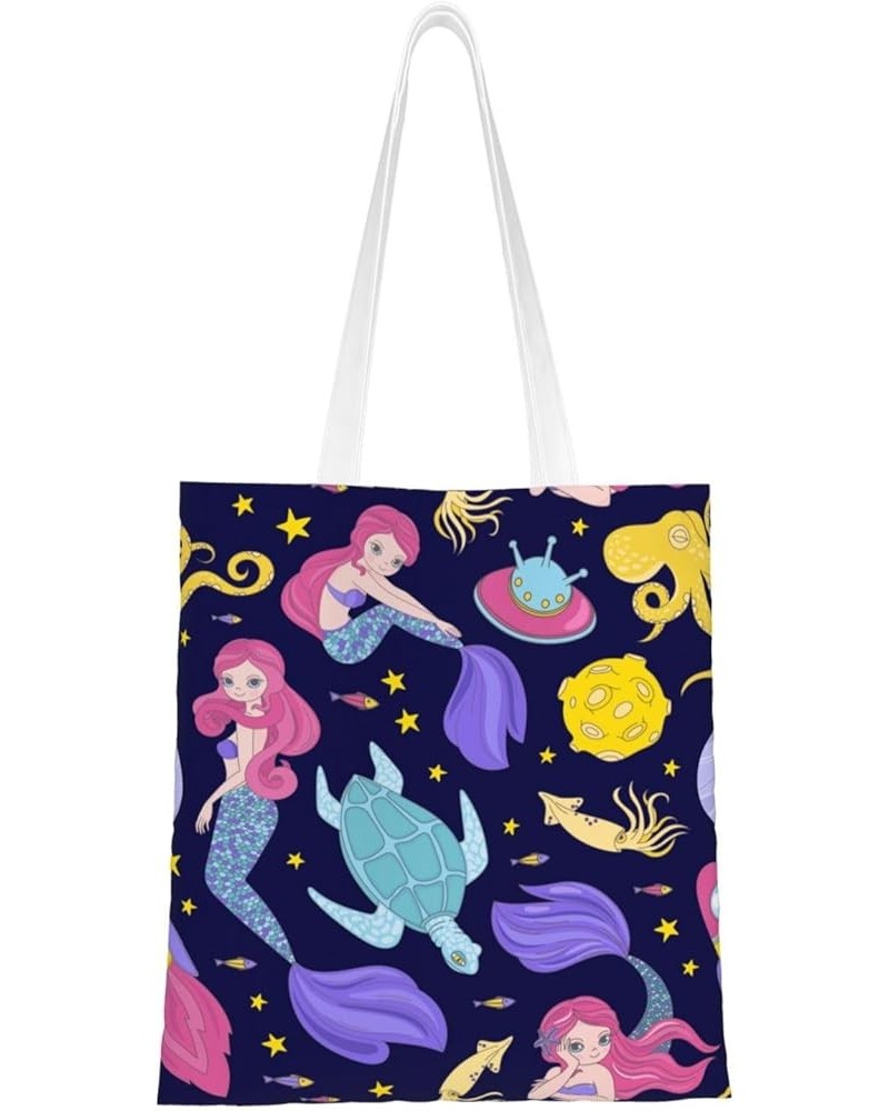 Mermaids Single Shoulder Fashion Canvas Tote Shopping Bags Handbags For Men And Women Mermaids6 $11.13 Totes