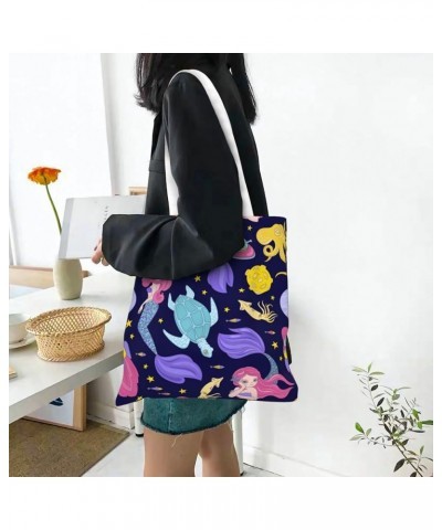 Mermaids Single Shoulder Fashion Canvas Tote Shopping Bags Handbags For Men And Women Mermaids6 $11.13 Totes