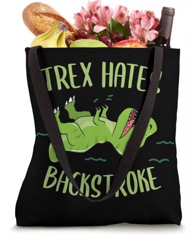 T-Rex hates backstroke funny trex Swimmer Swim swimming Tote Bag $13.74 Totes