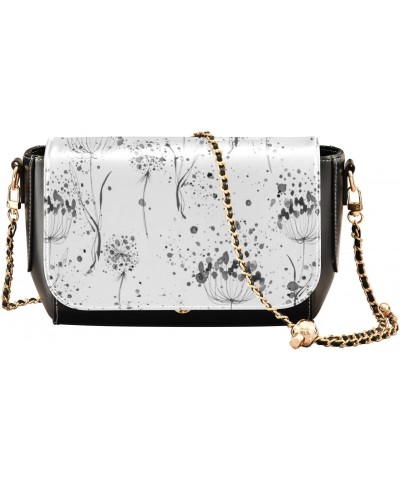 Ink Flowers Cute Crossbody Bags Women Trendy Small Handbags with Adjustable Strap Small Black Purse $17.60 Crossbody Bags