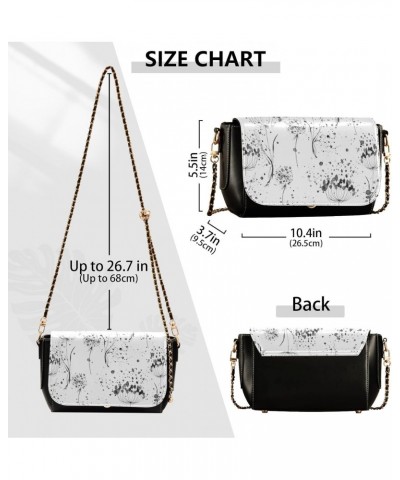 Ink Flowers Cute Crossbody Bags Women Trendy Small Handbags with Adjustable Strap Small Black Purse $17.60 Crossbody Bags