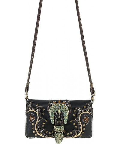 Patina Girl Western Bronze Floral Buckle Conceal Carry Handbag Purse Tote and Strap Wallet Black Wallet Only $13.70 Totes