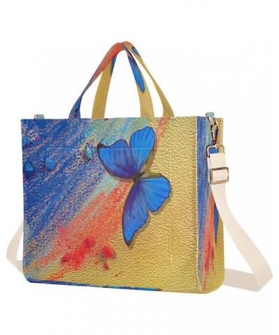 Sunflower with Butterfly Women's Tote Bag Satchel Handbag with Adjustable Shoulder Strap for Work College Travel,S $15.95 Totes