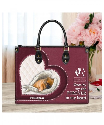 Pekingese Leather Bag Women Fashion Synthetic Leather Handbags Shoulder Bag For Dog Lover Style 7 $33.87 Totes