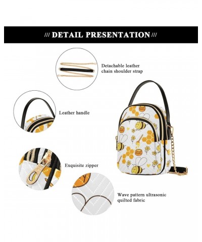 Honey Bee Flower Crossbody Bag for Women Cell Phone Purse Wallet with Removable Chain Shoulder Handbag for Work Phone Travel ...