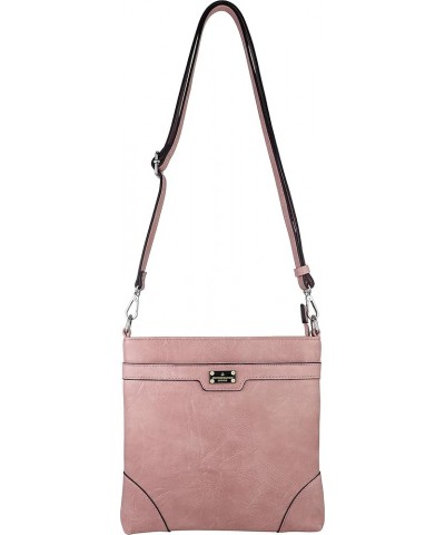 Vegan Medium Crossbody Handbag Purse Pl - Blush $10.23 Crossbody Bags