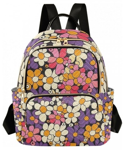 Small Backpack Purse for Women, Cartoon Colorful Flower1 Travel Bag Casual Daypack Shoulder Bag Small $16.56 Backpacks