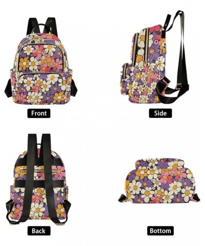 Small Backpack Purse for Women, Cartoon Colorful Flower1 Travel Bag Casual Daypack Shoulder Bag Small $16.56 Backpacks