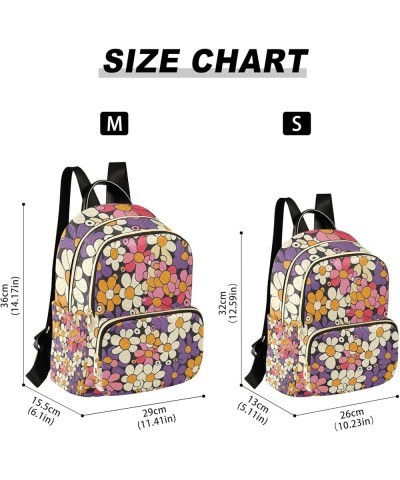 Small Backpack Purse for Women, Cartoon Colorful Flower1 Travel Bag Casual Daypack Shoulder Bag Small $16.56 Backpacks