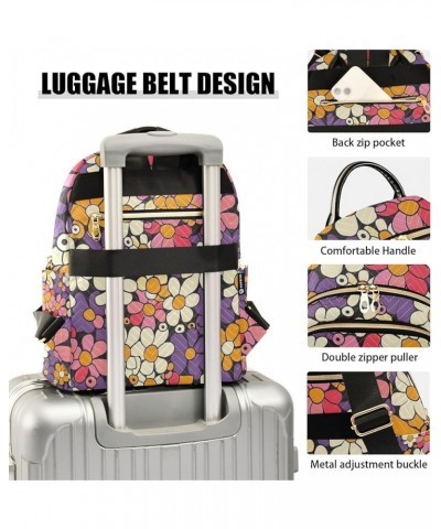 Small Backpack Purse for Women, Cartoon Colorful Flower1 Travel Bag Casual Daypack Shoulder Bag Small $16.56 Backpacks