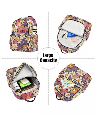 Small Backpack Purse for Women, Cartoon Colorful Flower1 Travel Bag Casual Daypack Shoulder Bag Small $16.56 Backpacks